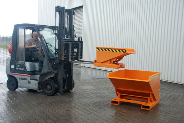 Kippbehälter Expo 900, orange, Inhalt: 900 l,Tragkraft: 1.000 kg